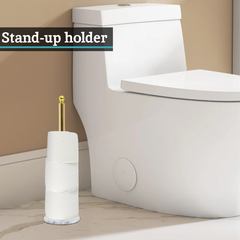 Orsina Gold Paper Towel Holder – Kitchen Roll Stand with Marble Base