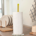 Orsina Gold Paper Towel Holder – Kitchen Roll Stand with Marble Base