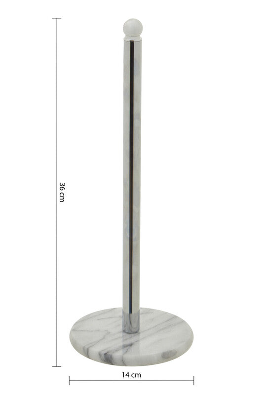 Orsina Delphine Kitchen Roll Holder – Chrome & Marble Paper Towel Stand