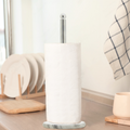 Orsina Delphine Kitchen Roll Holder – Chrome & Marble Paper Towel Stand