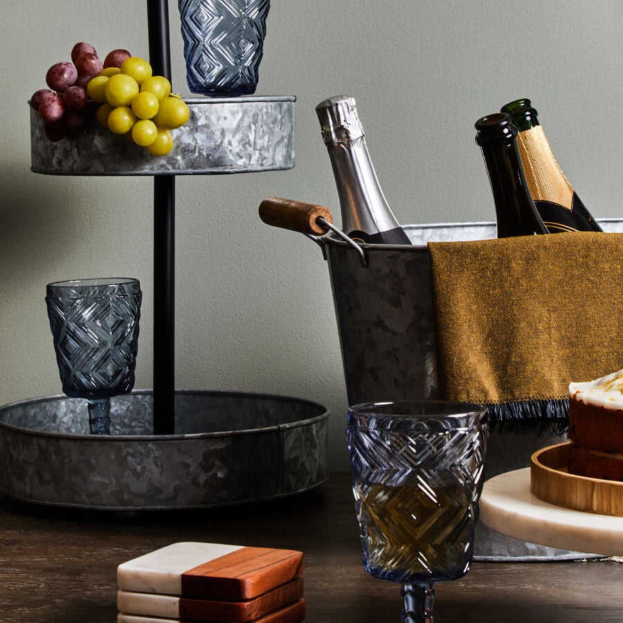 Orsina Monzaro Marble and Acacia Wood Coasters - Set of 4 Square