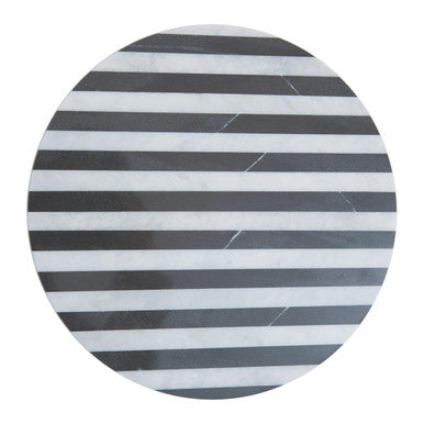 Orsina Soma Small Round Marble Cheese Board – Black and White