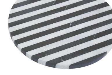 Orsina Soma Small Round Marble Cheese Board – Black and White