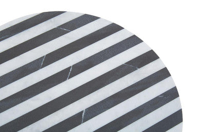 Orsina Soma Small Round Marble Cheese Board – Black and White