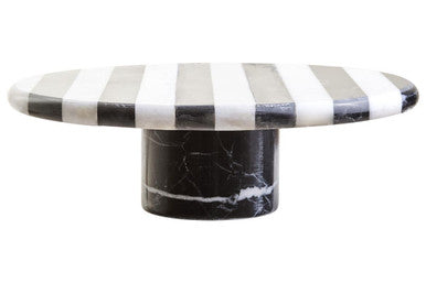 Orsina Soma Large Marble Cake Stand – Black and White Striped