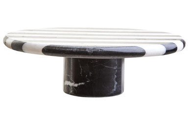 Orsina Soma Large Marble Cake Stand – Black and White Striped