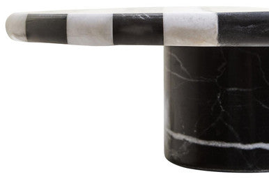 Orsina Soma Large Marble Cake Stand – Black and White Striped
