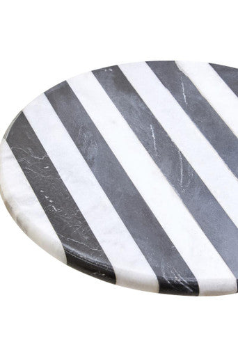 Orsina Soma Large Marble Cake Stand – Black and White Striped
