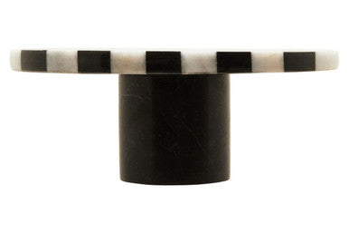Orsina Soma Small Marble Round Cake Stand – Black and White