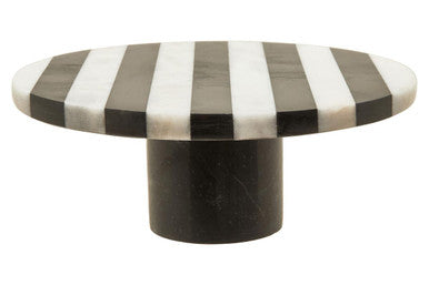 Orsina Soma Small Marble Round Cake Stand – Black and White