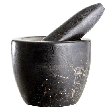 Orsina Marmore Black Marble Tapered Mortar and Pestle Spice Grinder