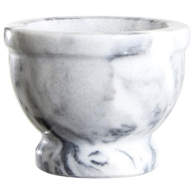 Orsina Salerno Grey Marble Mortar and Pestle with Rim - Stone Grinder