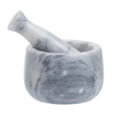 Orsina Salerno Grey Marble Mortar and Pestle – Natural Stone Grinder