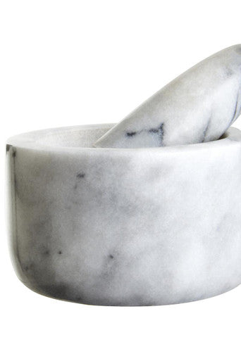 Orsina Salerno Grey Marble Mortar and Pestle – Natural Stone Grinder