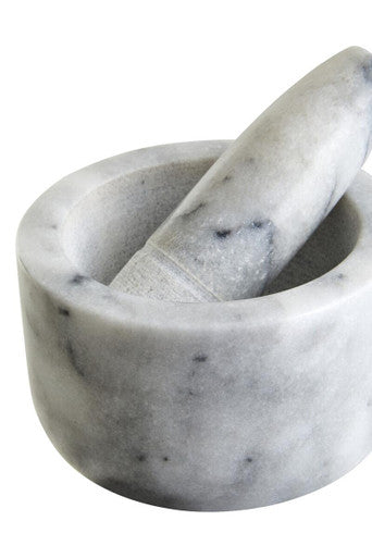 Orsina Salerno Grey Marble Mortar and Pestle – Natural Stone Grinder