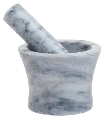 Orsina Salerno Grey Marble Curved Mortar and Pestle Spice Grinder