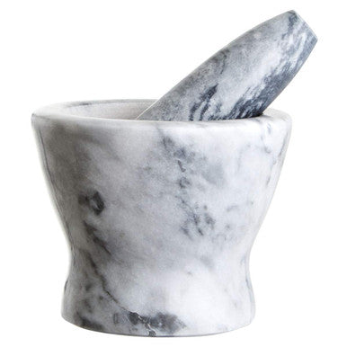 Orsina Salerno Grey Marble Curved Mortar and Pestle Spice Grinder