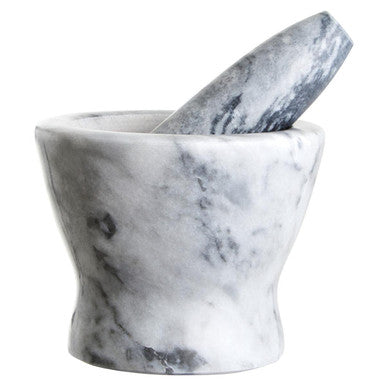 Orsina Salerno Grey Marble Curved Mortar and Pestle Spice Grinder