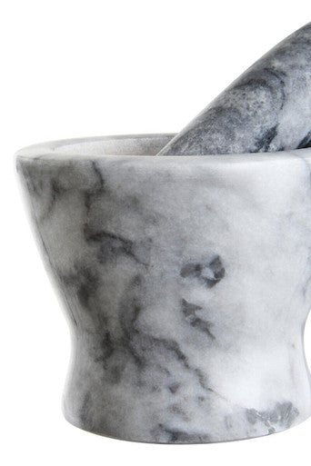 Orsina Salerno Grey Marble Curved Mortar and Pestle Spice Grinder