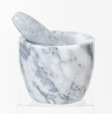 Orsina Salerno Grey Marble Tapered Mortar and Pestle Spice Grinder
