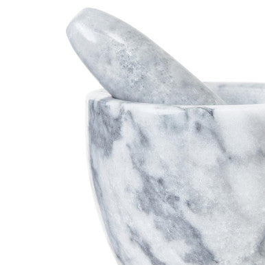 Orsina Salerno Grey Marble Tapered Mortar and Pestle Spice Grinder