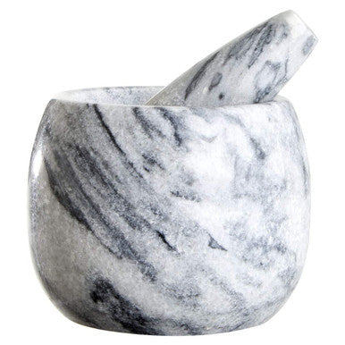 Orsina Salerno Grey Marble Mortar and Pestle – Straight Sided Grinder
