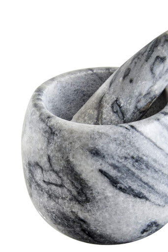 Orsina Salerno Grey Marble Mortar and Pestle – Straight Sided Grinder