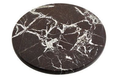 Orsina Salmo Red Marble Lazy Susan – Rotating Stone Serving Tray