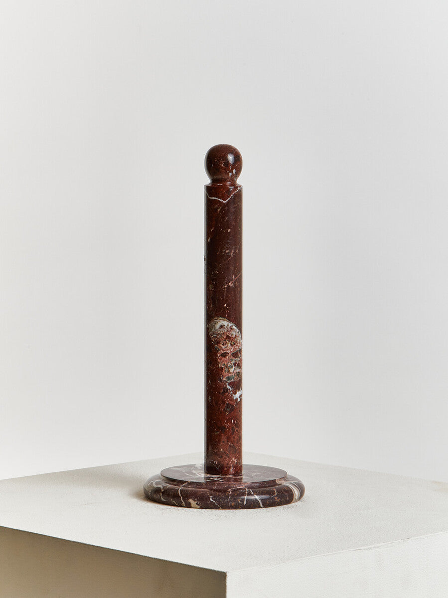 Orsina Salmo Kitchen Roll Holder – Red & White Marble Weighted Base