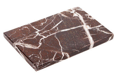 Orsina Salmo Red and White Marble Rectangular Chopping and Serving Board