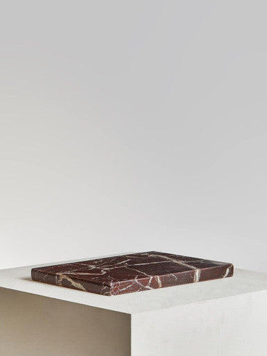 Orsina Salmo Red and White Marble Rectangular Chopping and Serving Board