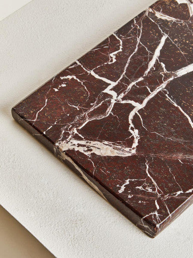 Orsina Salmo Red and White Marble Rectangular Chopping and Serving Board