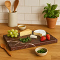 Orsina Salmo Red and White Marble Rectangular Chopping and Serving Board