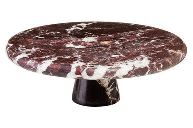Orsina Salmo Red Marble Cake Stand – Polished Stone Dessert Display