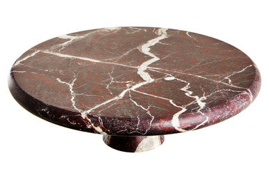 Orsina Salmo Red Marble Cake Stand – Polished Stone Dessert Display