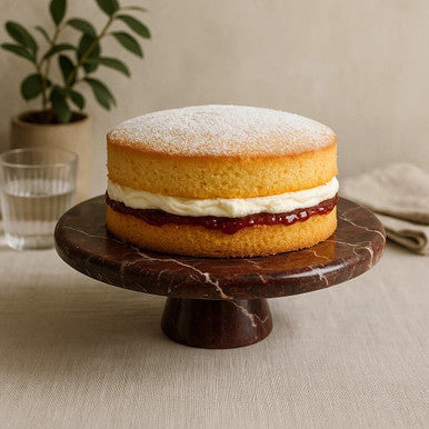 Orsina Salmo Red Marble Cake Stand – Polished Stone Dessert Display