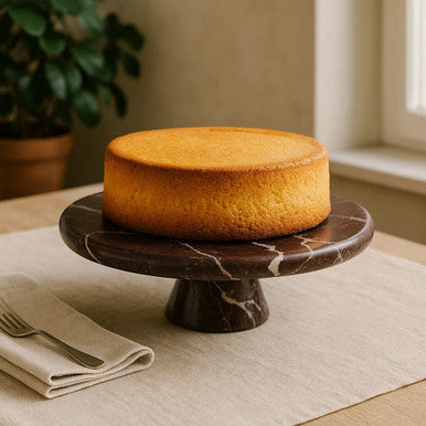 Orsina Salmo Red Marble Cake Stand – Polished Stone Dessert Display