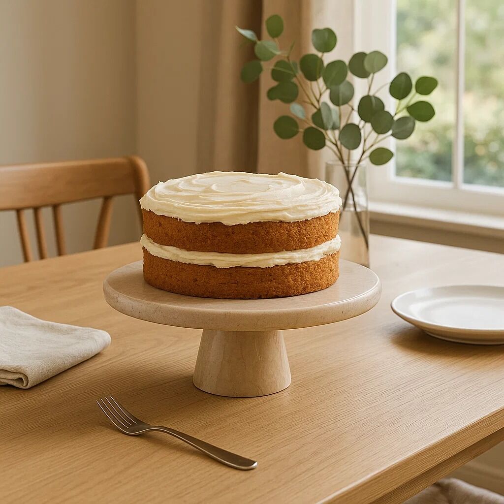 Orsina Himaya Champagne Marble Cake Stand – Polished Pedestal Server