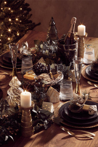 Orsina Marmore Black and Gold Marble Cake Stand – Luxury Dessert Pedestal