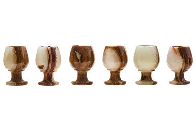 Orsina Onyx Shot & Liqueur Glasses – Handcrafted Stone Set of 6