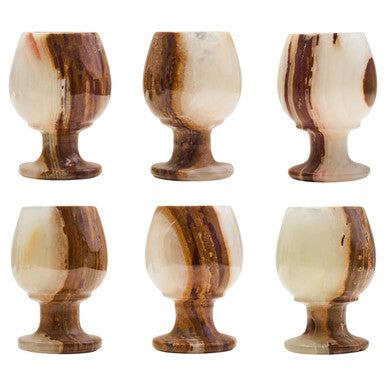 Orsina Onyx Shot & Liqueur Glasses – Handcrafted Stone Set of 6