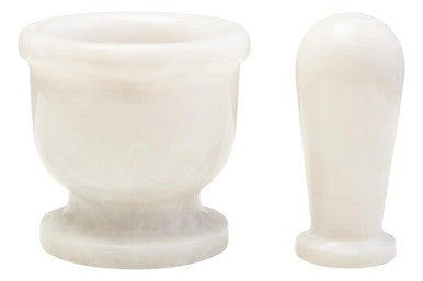Orsina White Marble Mortar and Pestle – Handcrafted Spice Herb Grinder