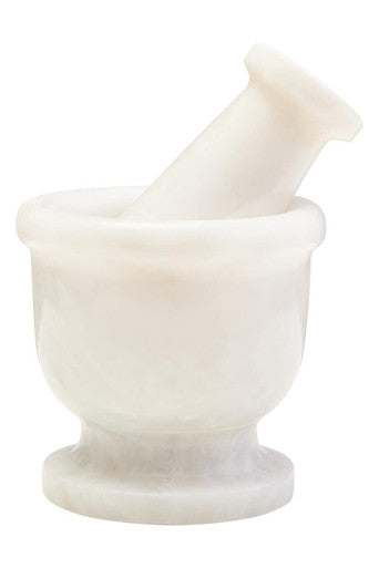 Orsina White Marble Mortar and Pestle – Handcrafted Spice Herb Grinder