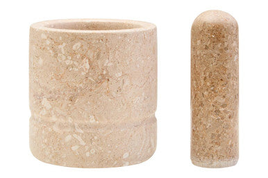 Orsina Marmore Cream Marble Mortar and Pestle – Natural Stone Grinder