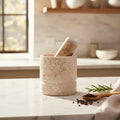 Orsina Marmore Cream Marble Mortar and Pestle – Natural Stone Grinder