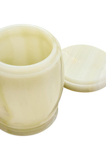 Orsina Marmore Onyx Storage Jar – Handcrafted Natural Stone Canister