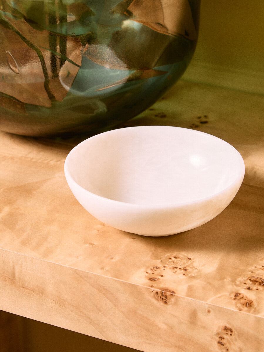 Orsina Marmore White Marble Bowl – Handcrafted Luxury Serveware