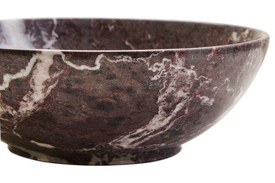 Orsina Marmore Red and White Marble Bowl – Polished Serving Centerpiece