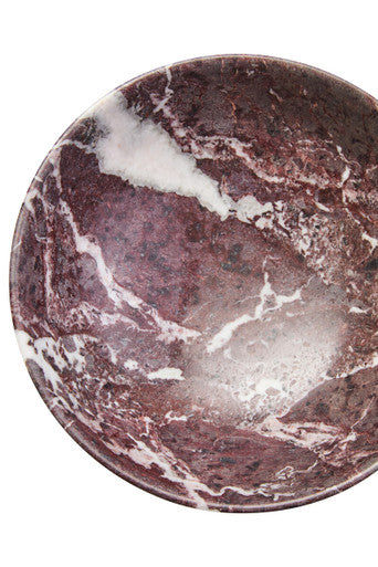 Orsina Marmore Red and White Marble Bowl – Polished Serving Centerpiece