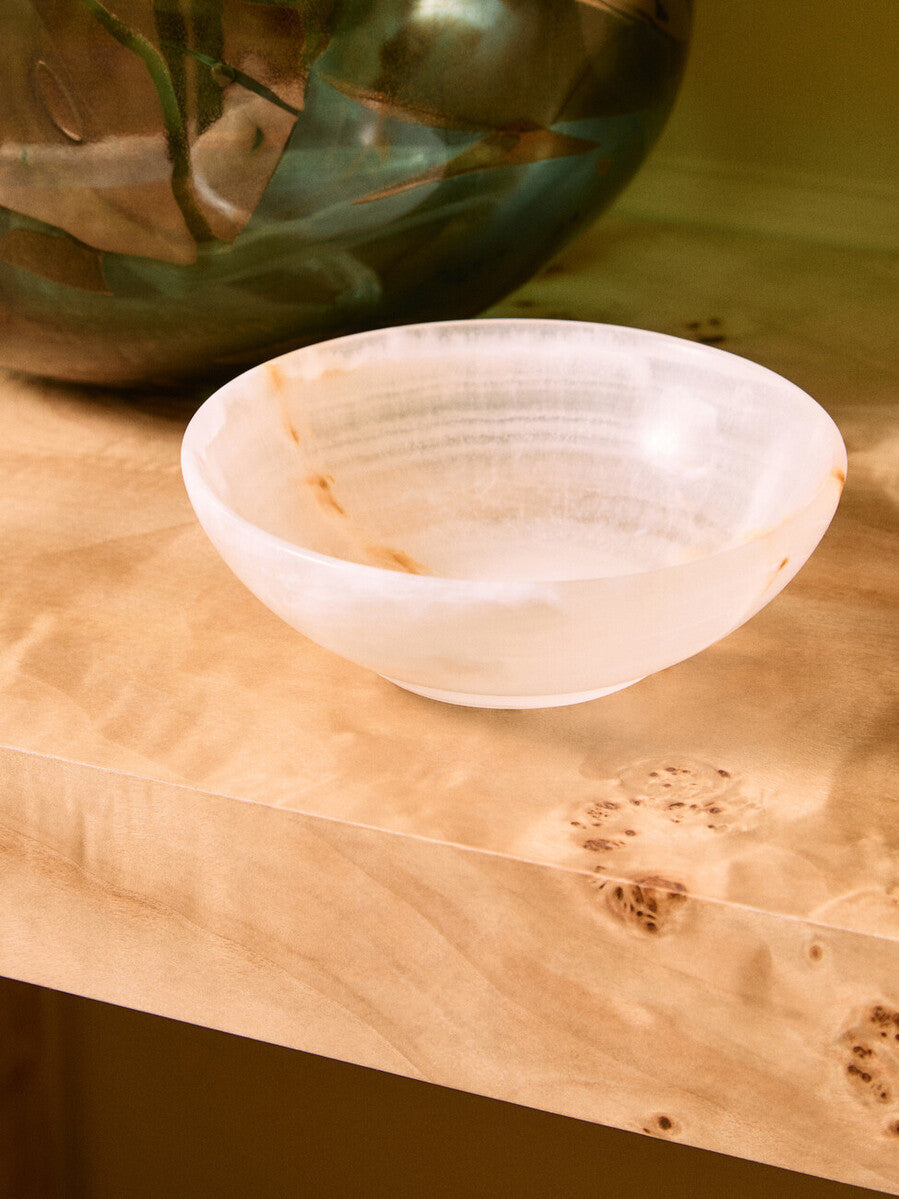 Orsina Marmore Onyx Bowl – Handcrafted Natural Stone Serving Piece
